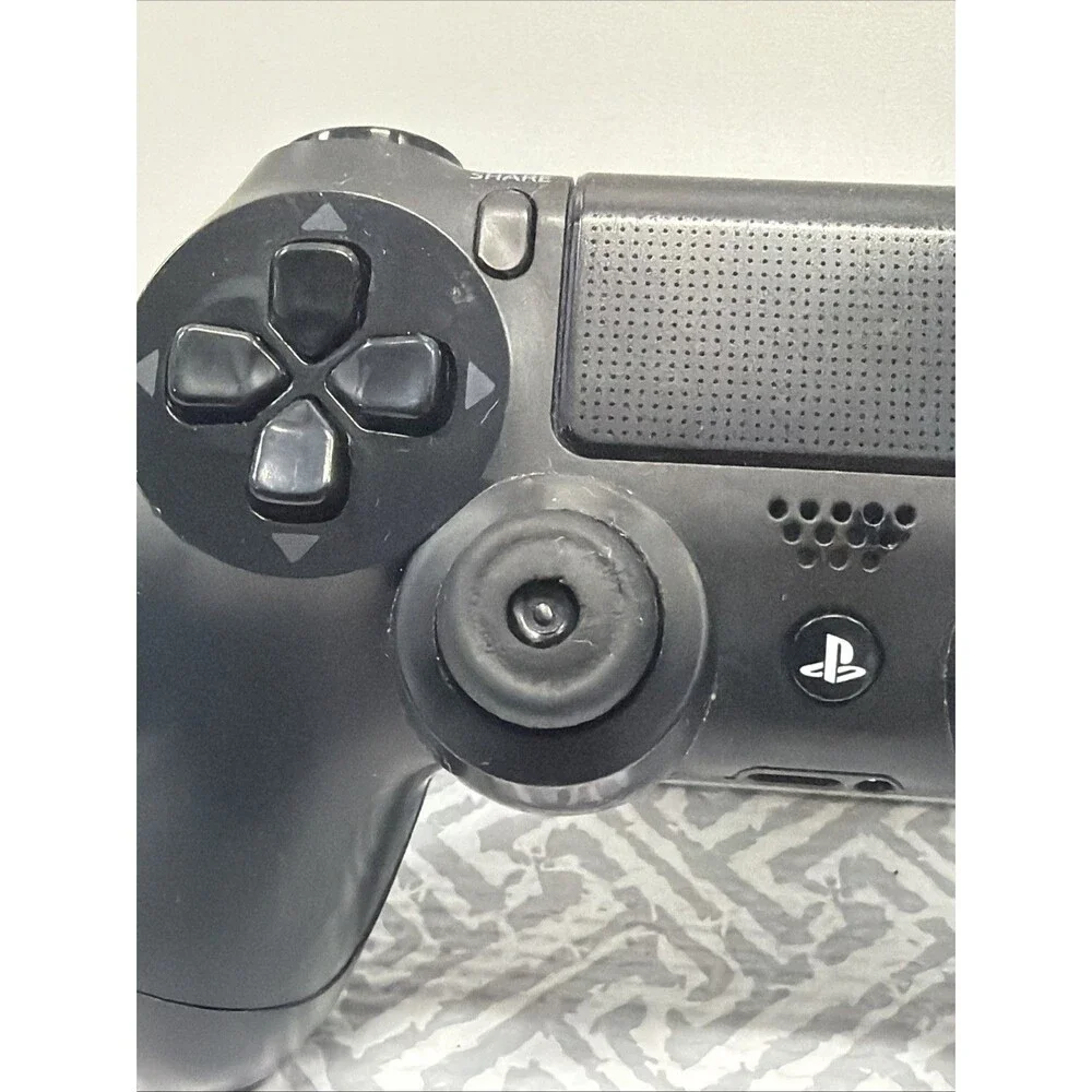 Official Sony PS4 DualShock 4 Wireless Controller Black - CUH-ZCT2U - Worn Grips
